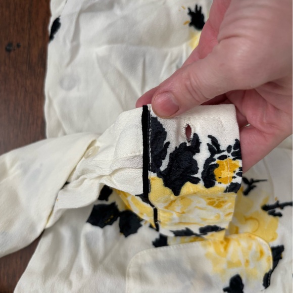 Ganni yellow rose button down viscose size 36 - Picture 3 of 8